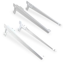 Regalträger für Wandschienen aus Stahl Weiß oder Grau, Trägerpaar
