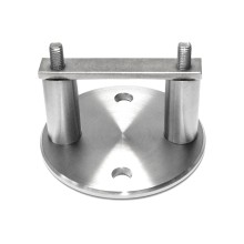 Pfostenhalter / Wandanker aus Edelstahl V2A - Rundplatte Pfostenanschluss: Ø42,4 mm